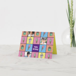 Gepersonaliseerde Ice Cream Foto Verjaardag Kaart