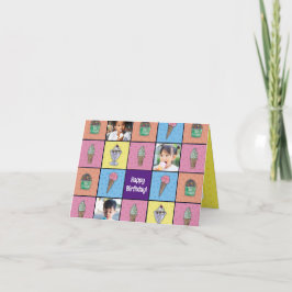Gepersonaliseerde Ice Cream Foto Verjaardag Kaart