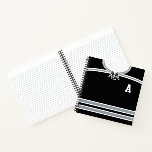 Gepersonaliseerde Ice Hockey Jersey Sjabloon Notit Notitieboek (Binnen)