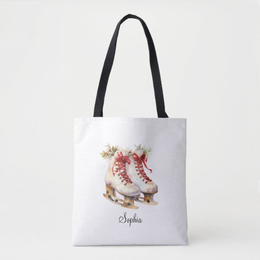 Gepersonaliseerde Ice Skating Canvas tas Aangepast (Voorkant)