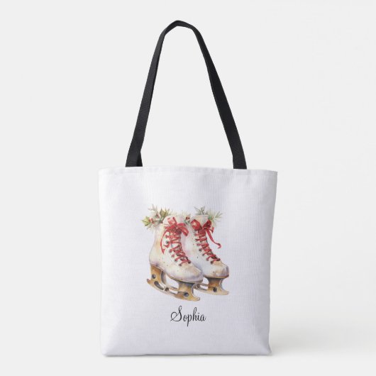 Gepersonaliseerde Ice Skating Canvas tas Aangepast (Achterkant)
