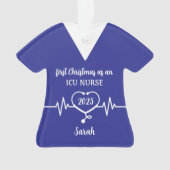 Gepersonaliseerde ICU Nurse Christmas Ornament (voorkant)