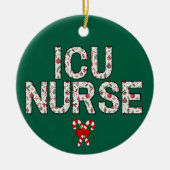 Gepersonaliseerde ICU Verpleegster Kerstmis Eerste Keramisch Ornament (Voorkant)