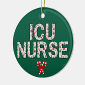 Gepersonaliseerde ICU Verpleegster Kerstmis Eerste Keramisch Ornament (Links)