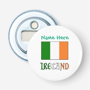 Gepersonaliseerde Ierland Vlag Erfgoed Ronde Metaa Button Flesopener