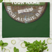 Gepersonaliseerde Ierse Aussie pub teken Theedoek (Gevouwen)