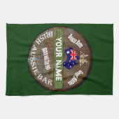 Gepersonaliseerde Ierse Aussie pub teken Theedoek (Horizontaal)