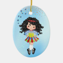 Gepersonaliseerde Ierse danseres Black Hair Girl k