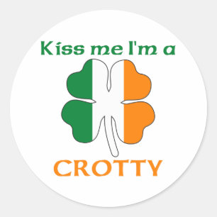 Gepersonaliseerde Ierse Kiss Me Ik Ben Crotty Ronde Sticker