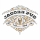 Gepersonaliseerde Ierse pub Extra Large Clear Sticker (Voorkant)