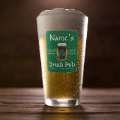 Gepersonaliseerde Ierse pub pint Glas