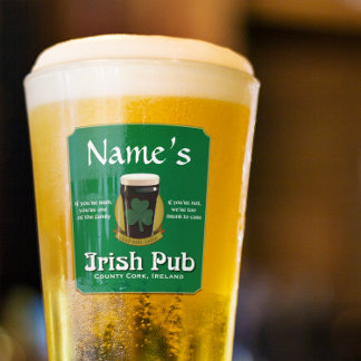 Gepersonaliseerde Ierse pub pint Glas