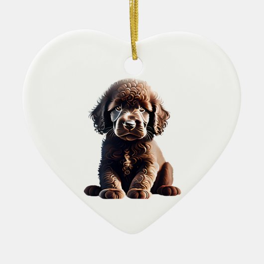Gepersonaliseerde Ierse Water Spaniel Puppy Keramisch Ornament (Voorkant)