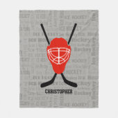 Gepersonaliseerde ijshockey fleece deken (Voorkant)
