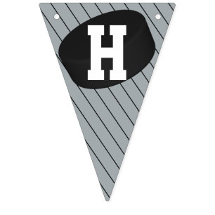 Gepersonaliseerde ijshockey Puck Happy Birthday Vlaggetjes