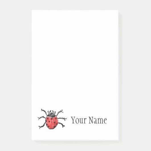 Gepersonaliseerde  Illustratie Ladybug Post-it® Notes (Voorkant)