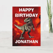 Gepersonaliseerde illustratie T Rex Kaart (Voorkant)