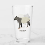 Gepersonaliseerde illustratie van Maleise tapir Glas (Achterkant)