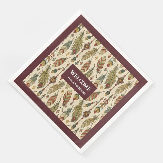 Gepersonaliseerde inheemse servetten Trendy Boho k (Hoek)