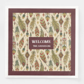 Gepersonaliseerde inheemse servetten Trendy Boho k (Voorkant)