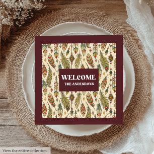 Gepersonaliseerde inheemse servetten Trendy Boho k