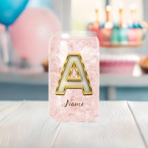 Gepersonaliseerde Initiaal A Monogram Gold Typogra