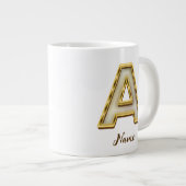 Gepersonaliseerde Initiaal A Monogram Gold Typogra Extra Grote Beker (Voorkant rechts)