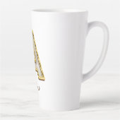 Gepersonaliseerde Initiaal A Monogram Gold Typogra Latte Mok (Rechts)