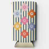 Gepersonaliseerde Initiaal Bloemen Strepen Multico (Voorkant)