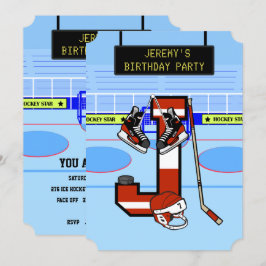 Gepersonaliseerde Initiaal letter J Ice Hockey Kaart