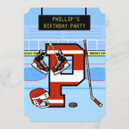 Gepersonaliseerde Initiaal letter P Ice Hockey Kaart