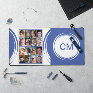Gepersonaliseerde initialen 16 foto paarse bureaumat