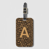 Gepersonaliseerde initialen Leopard dierenprint Bagagelabel (Voorkant (verticaal))