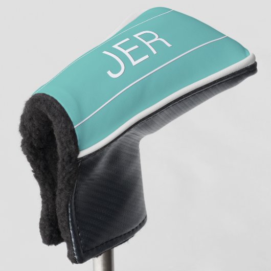 Gepersonaliseerde Initialen Monogram Lichte Blauwg Golfheadcover (3/4 voorkant)