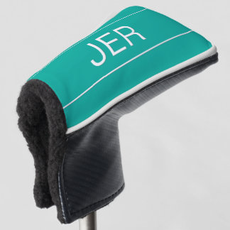 Gepersonaliseerde Initialen Monogrammed Blauwgroen Golfheadcover