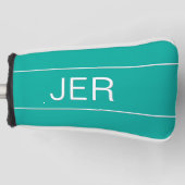 Gepersonaliseerde Initialen Monogrammed Blauwgroen Golfheadcover (Voorkant)