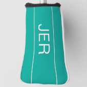Gepersonaliseerde Initialen Monogrammed Blauwgroen Golfheadcover (Draai 90)