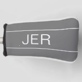 Gepersonaliseerde Initialen Monogrammed Gray Putte Golfheadcover (Voorkant)