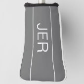 Gepersonaliseerde Initialen Monogrammed Gray Putte Golfheadcover (Draai 90)