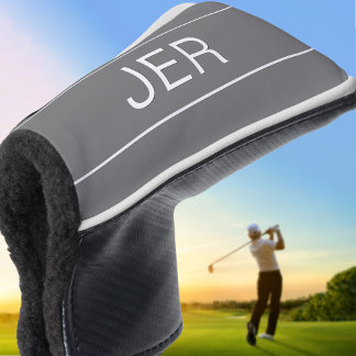 Gepersonaliseerde Initialen Monogrammed Gray Putte Golfheadcover