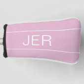 Gepersonaliseerde Initialen Monogrammed Roze Besch Golfheadcover (Voorkant)