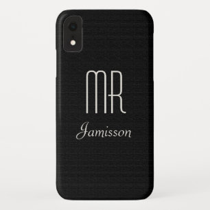 Gepersonaliseerde Initialen MR. Black HIS iPhone XR Hoesje