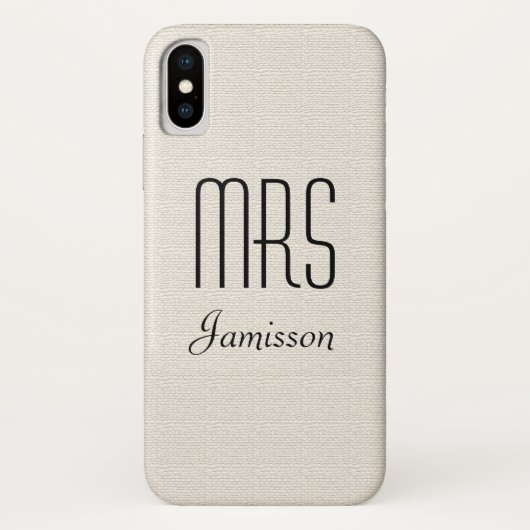 Gepersonaliseerde Initialen MRS Rustic Off White Case-Mate iPhone Case (Achterkant)