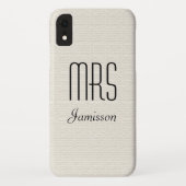 Gepersonaliseerde Initialen MRS Rustic Off White Case-Mate iPhone Case (Achterkant)