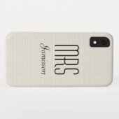 Gepersonaliseerde Initialen MRS Rustic Off White Case-Mate iPhone Case (Achterkant (horizontaal))