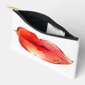 Gepersonaliseerde initialen rode lippen etui (Open)