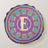 Gepersonaliseerde initialen ronde werpkussen rond kussen (Achterkant)