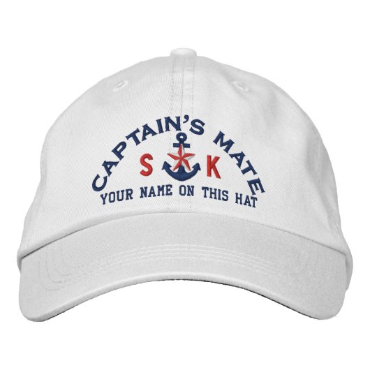 Gepersonaliseerde Initialen Tekst Captain's Mate S Pet (Voorkant)