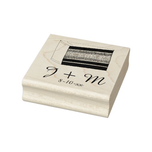 Gepersonaliseerde Initialen Trouwlaag Cake Slice Rubberstempel (Stempel)