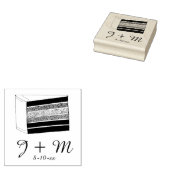 Gepersonaliseerde Initialen Trouwlaag Cake Slice Rubberstempel (Gestempeld)
